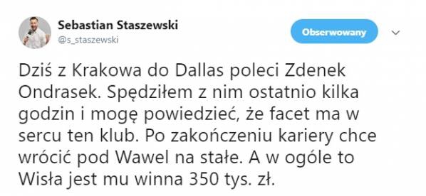 Ondrasek przez 6 MIESIĘCY nie dostawał pensji...